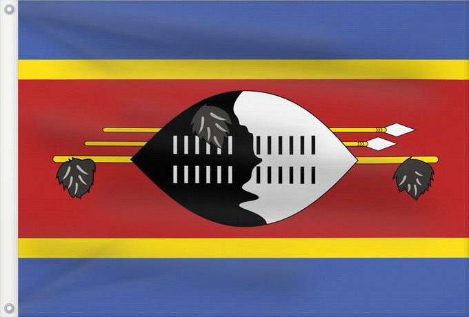 Drapeau, avec deux œillets métalliques et guindant renforcé : Eswatini	Swaziland	Suazilandia	Swasiland	Essuatíni	Eswatinis fana	Eswatini  Svazilando	Umjeka weSwatini	Swazilands