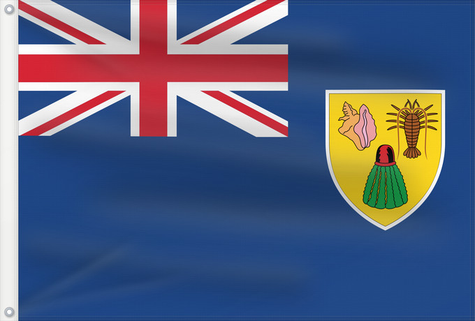 Bandera, con dos ojales metálicos y lado del asta reforzado: Turks and Caicos Islands	Turques et caiques !Îles Turques-et-Caïques	Islas Turcas y Caicos	Turks- und Caicosinseln	Turks e Caicos	Ynysoedd Turks a Caicos	DTurcach agus Caicos	Turks ha Kaykos	Флаг Тёркса и Кайкоса