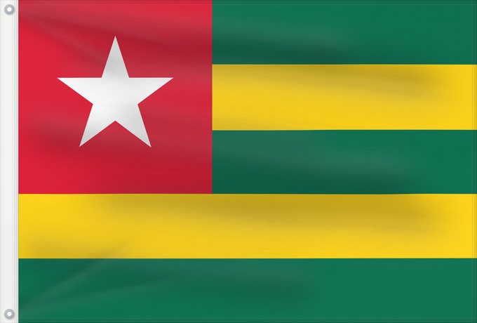 Flag, with two metal eyelets and reinforced hoist: Togo Vo Togo علم توغو Banniel Togo Togolando Togo lipp Togi Tògo Toge