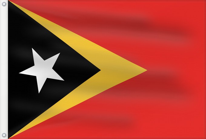 Drapeau, avec deux œillets métalliques et guindant renforcé : East Timor	Timor-Leste  East Timor	Timor oriental	Timor Oriental	Osttimor	Timor Est	Timor-Leste  Oost-Timor	Timor-Leste	علم تيمور الشرقية	তিমুর লেস্তের জাতীয় পতাকা	Timor Leste	Флаг Восточного Тимора	Östtimors	Timór Lorosa e nian