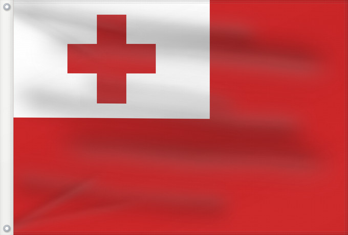 Flag, with two metal eyelets and reinforced hoist: Tonga	Thonga	Brattagh ny Tongey	Tonge	Fuka ʻo Tonga