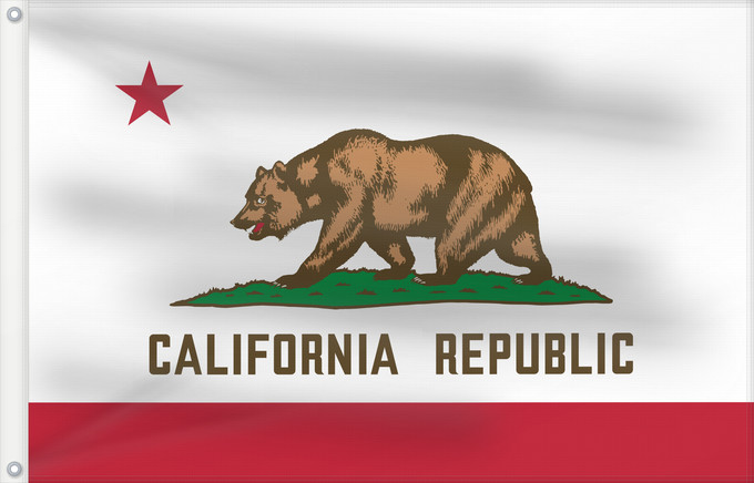 Bandera, con dos ojales metálicos y lado del asta reforzado: California	Californie	Kalifornien	Californië	ᎠᏕᎳᏧᏢᎢ ᎦᏓᏘ	Ka hae Kaleponi	דגל מדינת קליפורניה	Californiae	Ahééháshį́į́h Hahoodzo bidah naatʼaʼí	Флаг Калифорнии	Američke savezne države Kalifornije	ⴰⵙⴻⵏⵢⴰⵍ ⵏ ⴽⴰⵍⵉⴼⵓⵕⵏⵢⴰ