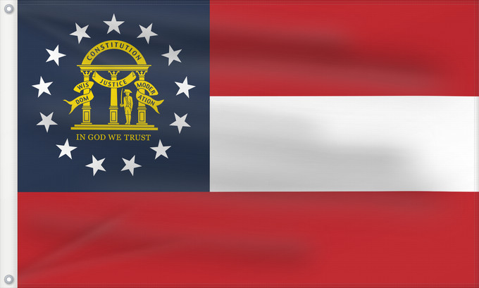 Flag, with two metal eyelets and reinforced hoist: State of Georgia Georgia