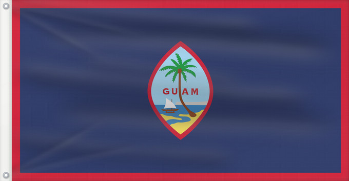 Flagge, mit zwei Metallösen und verstärktem Besatzband: Guam