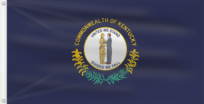 Flag, with two metal eyelets and reinforced hoist: Kentucky ᎬᏅᏓᎩ ᎦᏓᏘ Ka hae Kenekuke Kentukiae Kentákii Hahoodzo bidah naatʼaʼí Флаг Кентукки Američke savezne države Kentucky