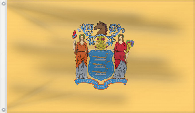 Bandera, con dos ojales metálicos y lado del asta reforzado: New Jersey	'État du New Jersey	Nueva Jersey