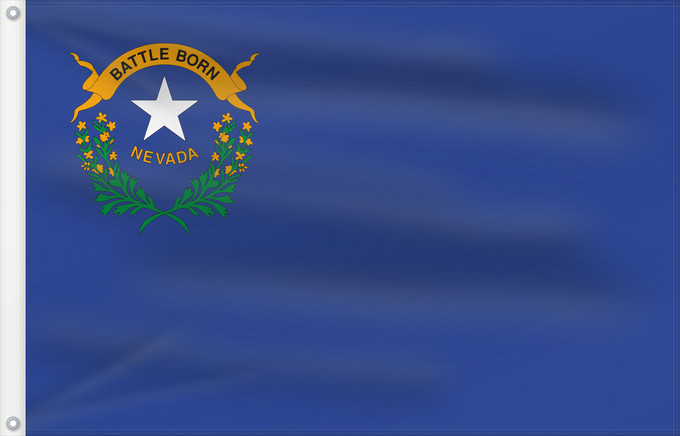 Bandera, con dos ojales metálicos y lado del asta reforzado: Nevada State of Nevada ᏁᏩᏓ ᎦᏓᏘ Ka hae Newaka Nivatae Náʼaazhoozh Hahoodzo bidah naatʼaʼí Флаг Невады Američke savezne države Nevade