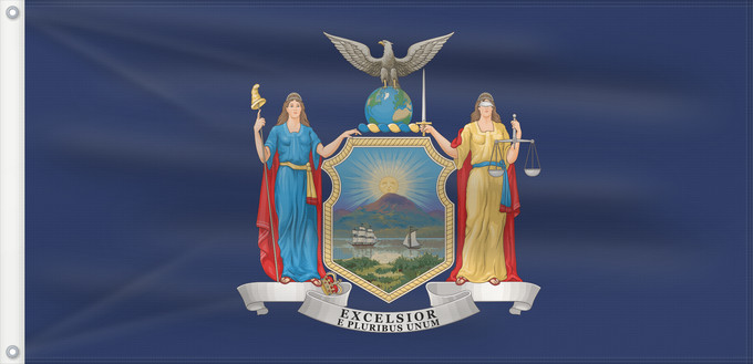 Drapeau, avec deux œillets métalliques et guindant renforcé : New York	State of New York	Nueva York	New Yorks	Nova Iorque	ᏄᏯᎩ ᎦᏓᏘ	De New York	Ka hae Nuioka	ニューヨーク州の旗	뉴욕주의 기	Novi Eboraci	Vlagge van Njej York	Nííyóó Hahoodzo bidah naatʼaʼí	Nei York	Statului New York, SUA	Флаг Нью-Йорка	Američke savezne države New York