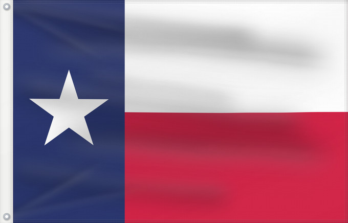 Bandera, con dos ojales metálicos y lado del asta reforzado: Texas Texa Stanowa Teksasu ᏅᏓᎩ ᎦᏓᏘ Toháano ého ëva hoohëö o Ka hae Kekeka Texiae Flagget til delstaten Texas Akałii Bikéyah bidah naatʼaʼí Флаг Техаса Američke savezne države Texas