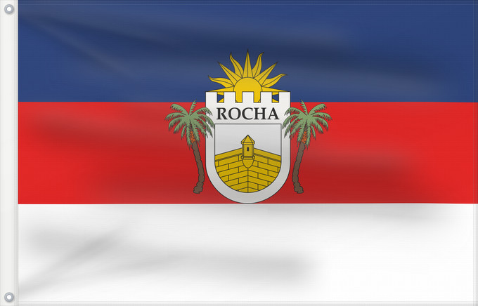 Drapeau, avec deux œillets métalliques et guindant renforcé : Rocha Department	Rocha 	Departamento de Rocha, Uruguay	Rocha