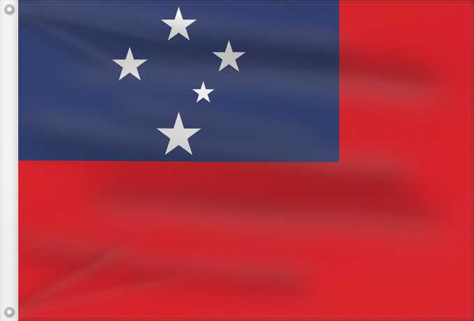 Drapeau, avec deux œillets métalliques et guindant renforcé : Samoa	Pīwari o Hāmoa	Samoe	Fu‘a o Sāmoa