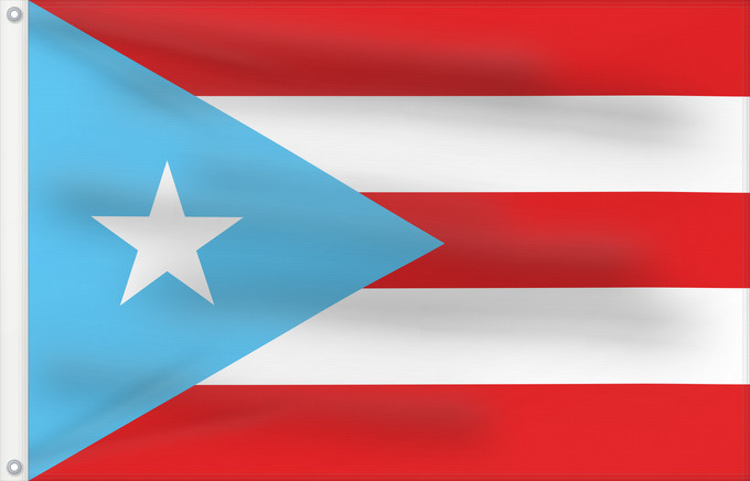 Bandera, con dos ojales metálicos y lado del asta reforzado: Puerto Rico  Light Blue	Light blue version of the flag of Puerto Rico	Porto Rico (variante bleu clair)	Puerto Rico (variante azul claro)	Puerto Rico (hellblaue Variante)	Porto Rico (variante azzurro chiaro)