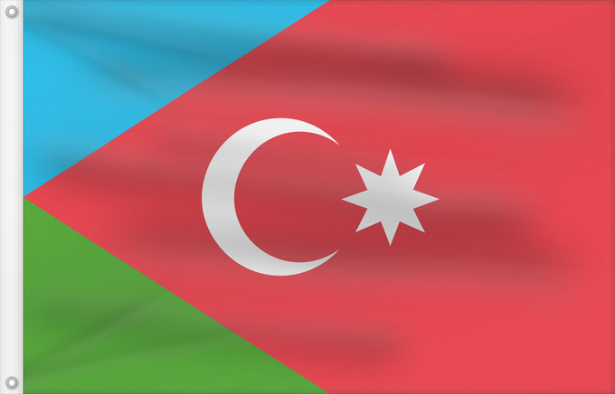 Drapeau, avec deux œillets métalliques et guindant renforcé : South Azerbaijan	Southern Azerbaijan Awaening Movement  GAMUH   South Azerbaijan  used by a group called  Southern Azerbaijan National Awakening Movement	Mouvement du Réveil National du Sud-Azerbaïdjan	Movimiento de Despertar Nacional del Sur de Azerbaiyá