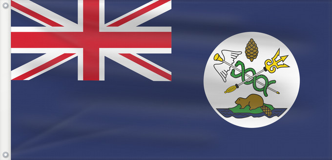Drapeau, avec deux œillets métalliques et guindant renforcé : Vancouver Island Île de Vancouver Isla de Vancouver Isola di Vancouver