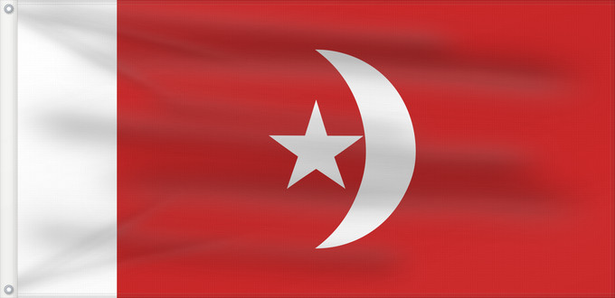 Bandera, con dos ojales metálicos y lado del asta reforzado: Umm al-Qaiwain	Umm al-Quwain	علم إمارة أم القيوين