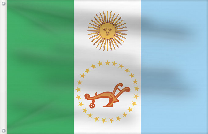 Bandera, con dos ojales metálicos y lado del asta reforzado: Provincia del Chaco	Chaco Province, Argentina	Province de Chaco	Chaco (Provinz)	Chaco Provincia