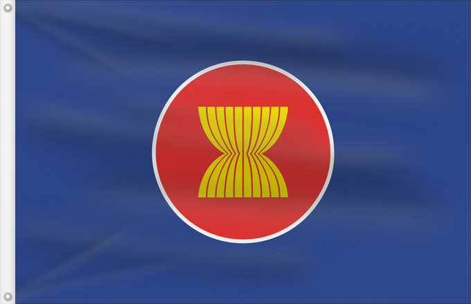 Drapeau, avec deux œillets métalliques et guindant renforcé : ASEAN