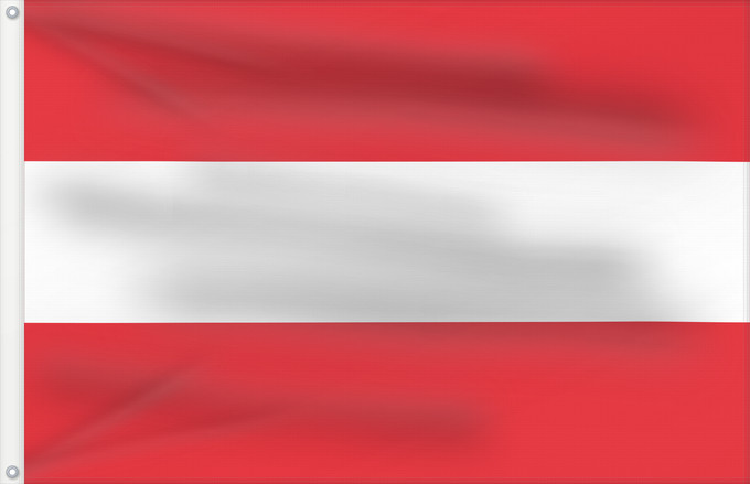 Bandera, con dos ojales metálicos y lado del asta reforzado: Austria Austria with the red in the Austrian national colours which was official ordered within the Austrian Armed Forces Bundesheer in the characteristic Pantone 032 C” since May 2018 the Red is ordered in the characteristic Pantone 186 C” L Autrich