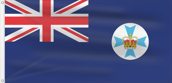 Drapeau, avec deux œillets métalliques et guindant renforcé : Queensland State flag and government ensign internal waters only of Queensland
