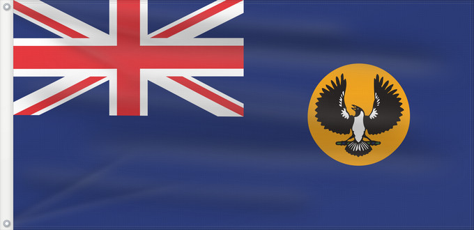 Drapeau, avec deux œillets métalliques et guindant renforcé : South Australia	Australie-Méridionale	Australia Meridional