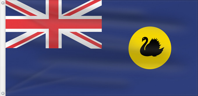 Drapeau, avec deux œillets métalliques et guindant renforcé : Western Australia	Australie-Occidentale	Australia Occidental	Westaustralien