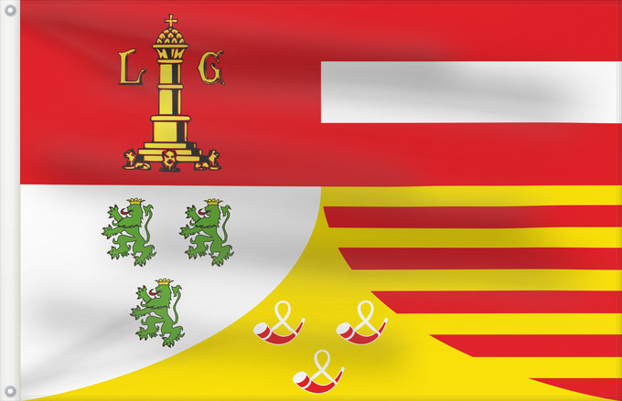 Bandera, con dos ojales metálicos y lado del asta reforzado: Liège (fr)