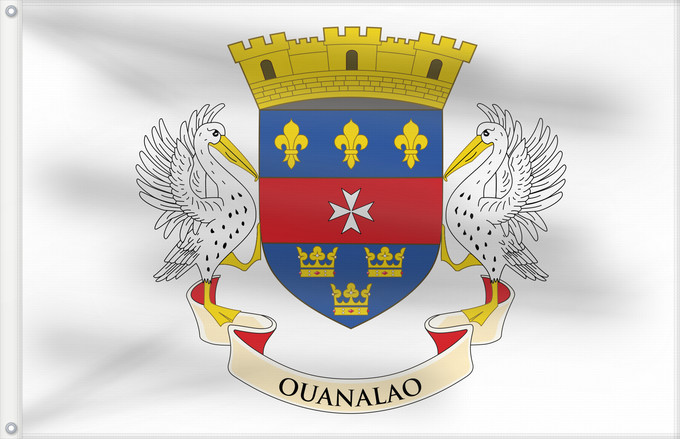 Bandera, con dos ojales metálicos y lado del asta reforzado: Saint Barthélemy