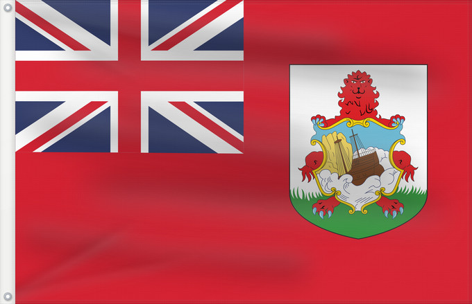 Bandera, con dos ojales metálicos y lado del asta reforzado: Bermuda Bermudes Bermudas Bermudów Bermudas fana Brattagh ny Bermioodee Флаг Бермуд