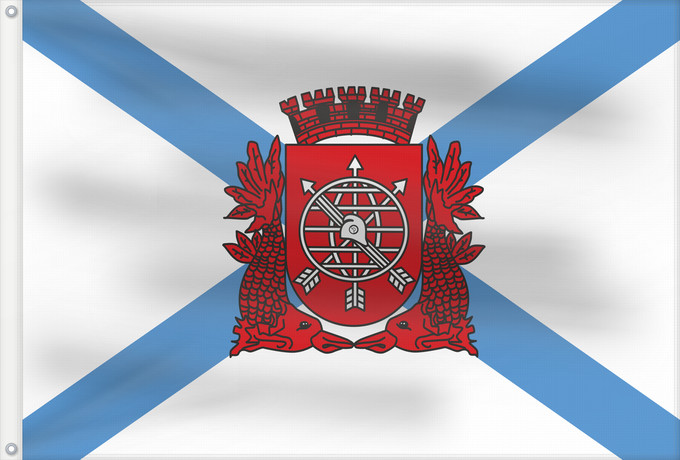 Bandera, con dos ojales metálicos y lado del asta reforzado: Cidade do Rio de Janeiro City of Rio de Janeiro Rio de Janeiro Río de Janeiro Stadt Rio de Janeiro