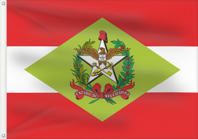 Drapeau, avec deux œillets métalliques et guindant renforcé : Santa Catarina
