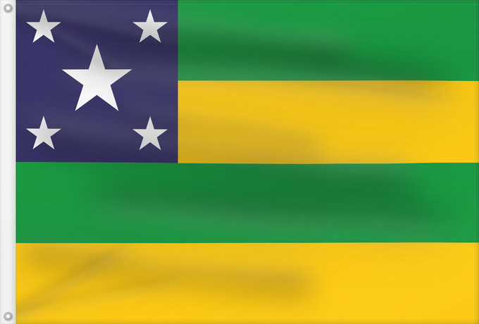 Bandera, con dos ojales metálicos y lado del asta reforzado: Sergipe	State of Sergipe, Brazil	Sergipe, Brasil