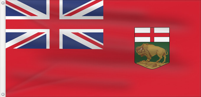 Drapeau, avec deux œillets métalliques et guindant renforcé : Manitoba	Manitoba 	Banniel proviñs Manitoba, Kanada