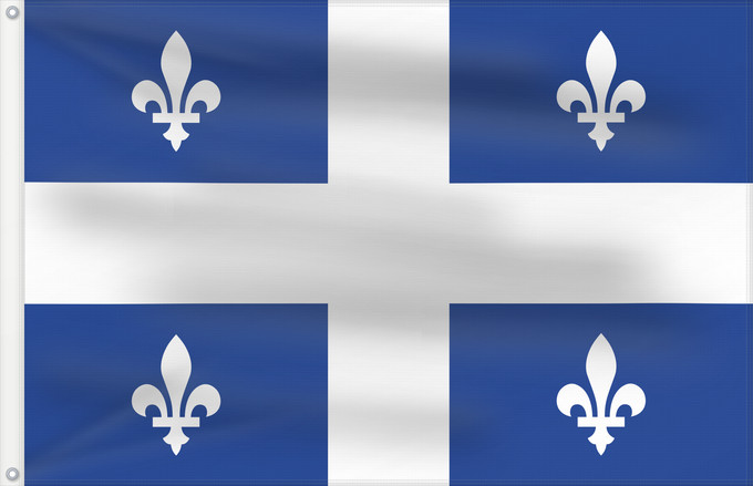 Drapeau, avec deux œillets métalliques et guindant renforcé : Quebec Québec Banniel Kebek