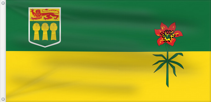 Drapeau, avec deux œillets métalliques et guindant renforcé : Saskatchewan Banniel proviñs Saskatchewan, Kanada