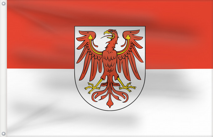 Drapeau, avec deux œillets métalliques et guindant renforcé : Brandenburg Brandebourg Brandeburgo