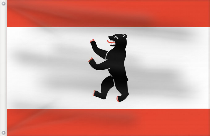Bandera, con dos ojales metálicos y lado del asta reforzado: Berlin Berlín Landes und der Stadt Berlin Berlino Berlijn Berlina Σημαία του Βερολίνου