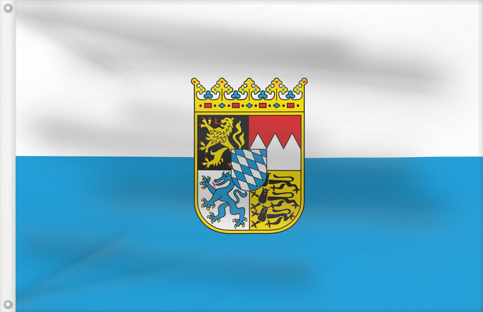Bandera, con dos ojales metálicos y lado del asta reforzado: Bavaria  state	Bavaria	Baviera