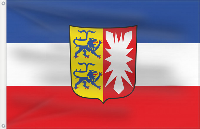 Bandera, con dos ojales metálicos y lado del asta reforzado: Schleswig-Holstein