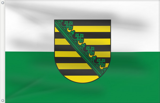 Bandera, con dos ojales metálicos y lado del asta reforzado: Saxony	Civil flag of Saxony	Saxe	Sajonia	Landesflagge Sachsens	Sassonia	Sachsens	Chorhoj Sakskeje	Flaage fon Saksen