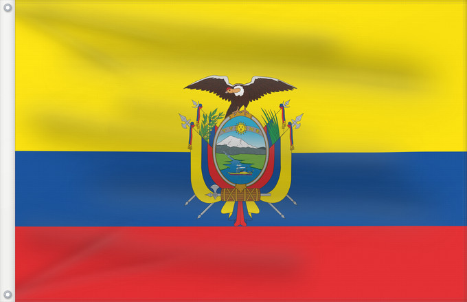 Drapeau, avec deux œillets métalliques et guindant renforcé : Ecuador	L Équateur	Equador	Ikwadur wiphala	Ekvadora	L Ecuador	Ecuadors	Ekvadoro	Ekuadorko bandera	Ecuadorin	Ekwatè	Pāmitl Ecuador	Ikwadur unancha	Флаг Эквадора	Прапор Еквадору