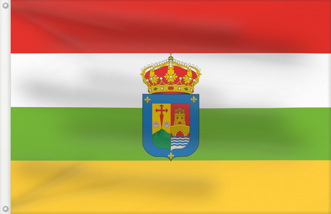Bandera, con dos ojales metálicos y lado del asta reforzado: La Rioja