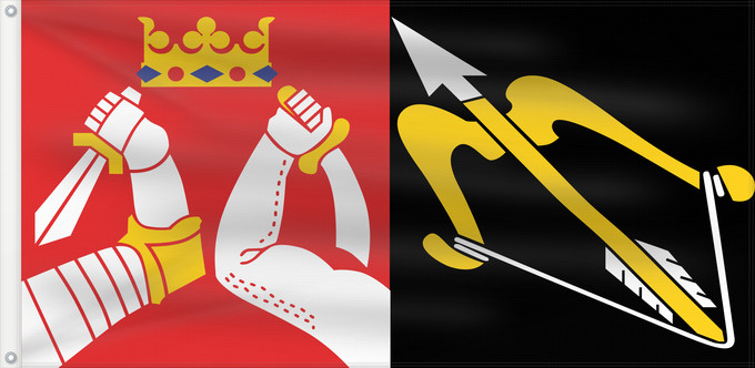 Flag, with two metal eyelets and reinforced hoist: Itä-Suomen lääni
