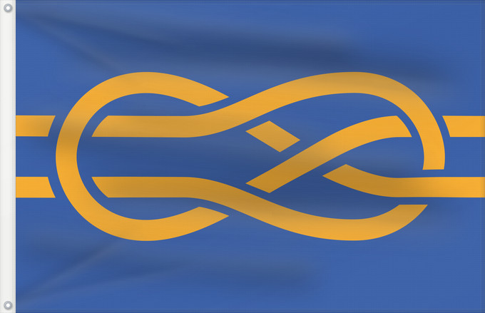 Drapeau, avec deux œillets métalliques et guindant renforcé : FIAV	Fédération internationale des associations vexillologiques   International Federation of Vexillological Associations	Fédération internationale des associations vexillologiques	Federación Internacional de Asociaciones Vexilológicas	FIAV (International