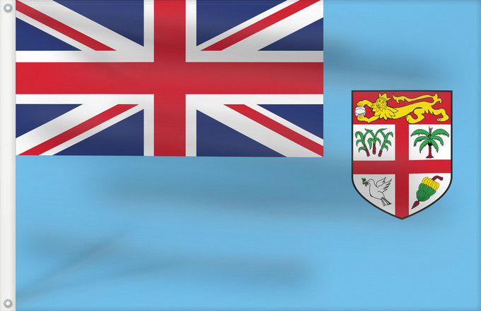 Drapeau, avec deux œillets métalliques et guindant renforcé : Fiji Fidji Fiyi Fidschi