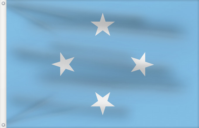 Bandera, con dos ojales metálicos y lado del asta reforzado: Federated States of Micronesia	Micronesia	Micronésie	Mikronesien