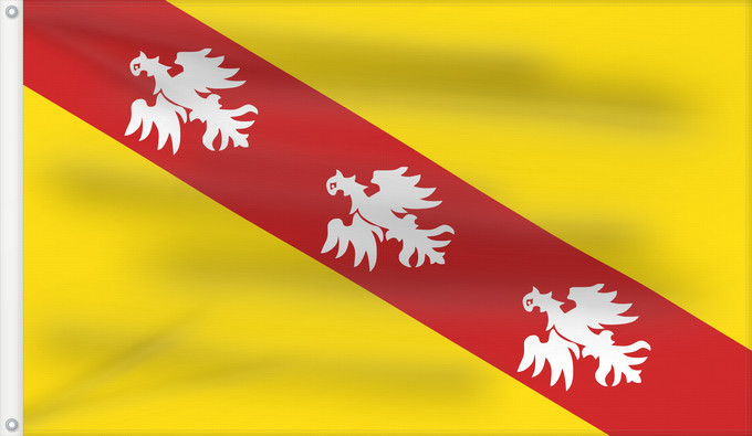 Drapeau, avec deux œillets métalliques et guindant renforcé : Lorraine	Region Lorraine in France	Région Lorraine en France	Lorena 	Lorena