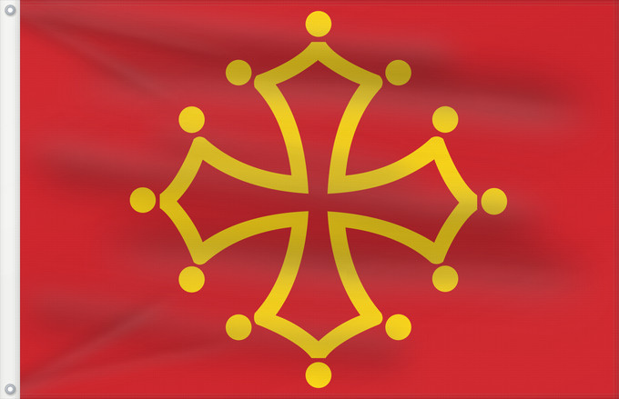 Bandera, con dos ojales metálicos y lado del asta reforzado: Midi-Pyrénées