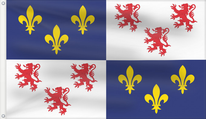 Drapeau, avec deux œillets métalliques et guindant renforcé : Picardie	Region Picardie in France	Région Picardie en France	Picardo	Picard