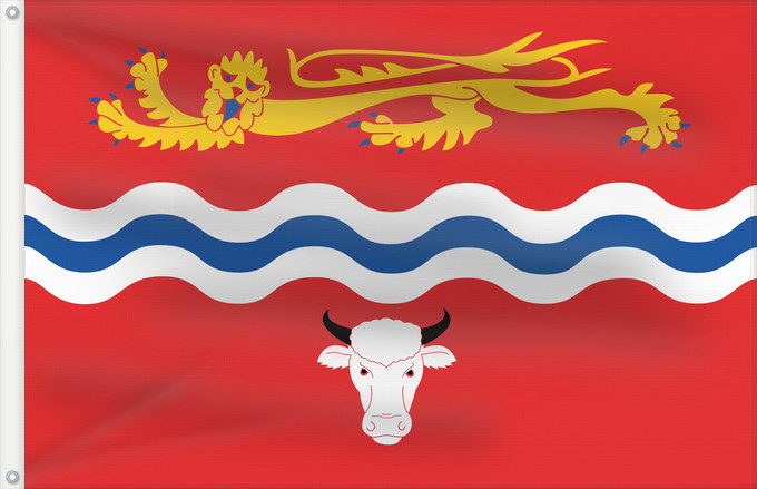 Bandera, con dos ojales metálicos y lado del asta reforzado: Herefordshire