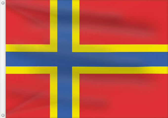 Flag, with two metal eyelets and reinforced hoist: 2007 Flag of Orkney Orkney 2007 Flag of Orkney My own vector of the official flag of the Isles of Orkney
